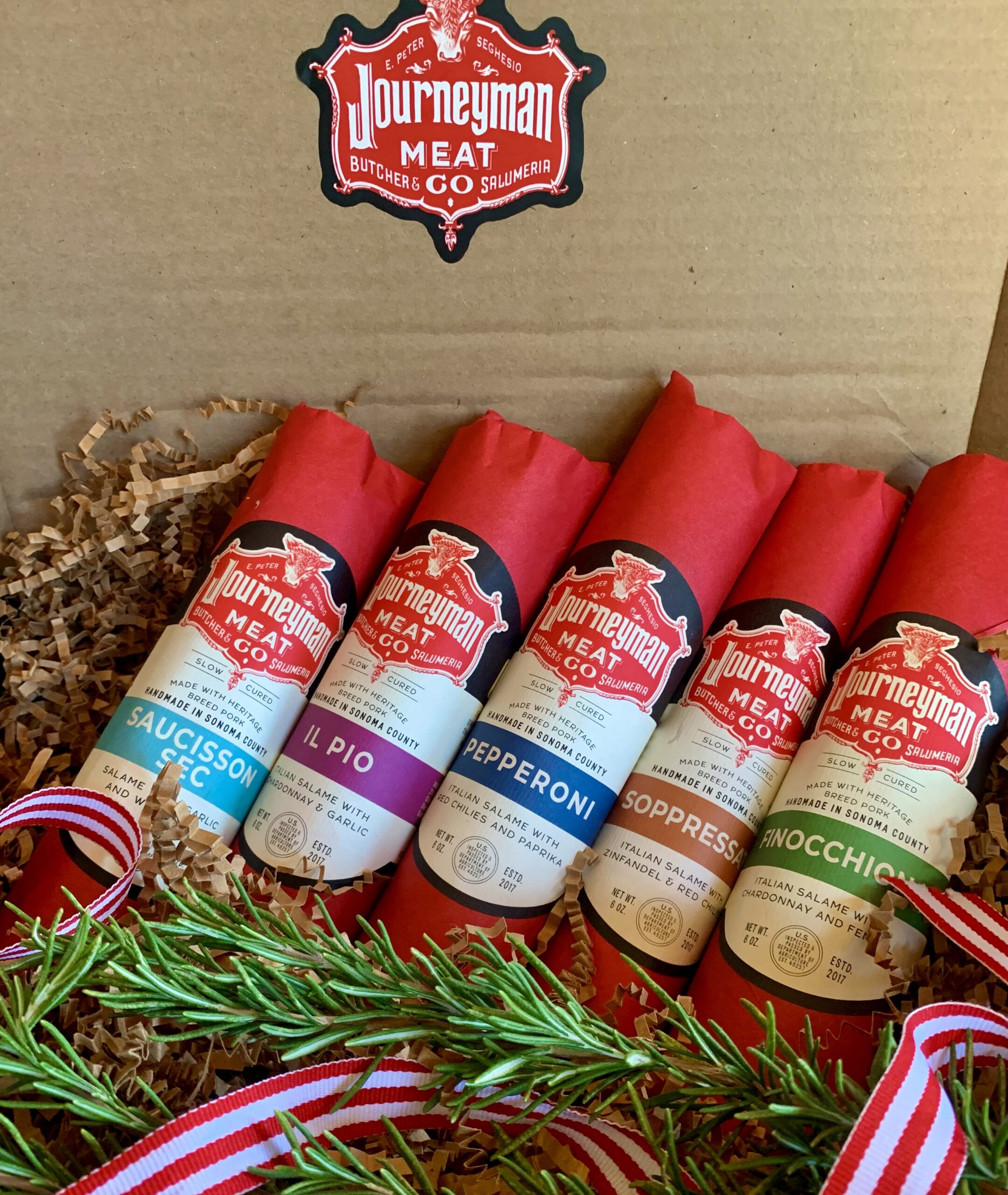 GIFT BOXED 5-Pack Salumi Sampler, gift note included, Club members save 20%  — Journeyman Meat Co.