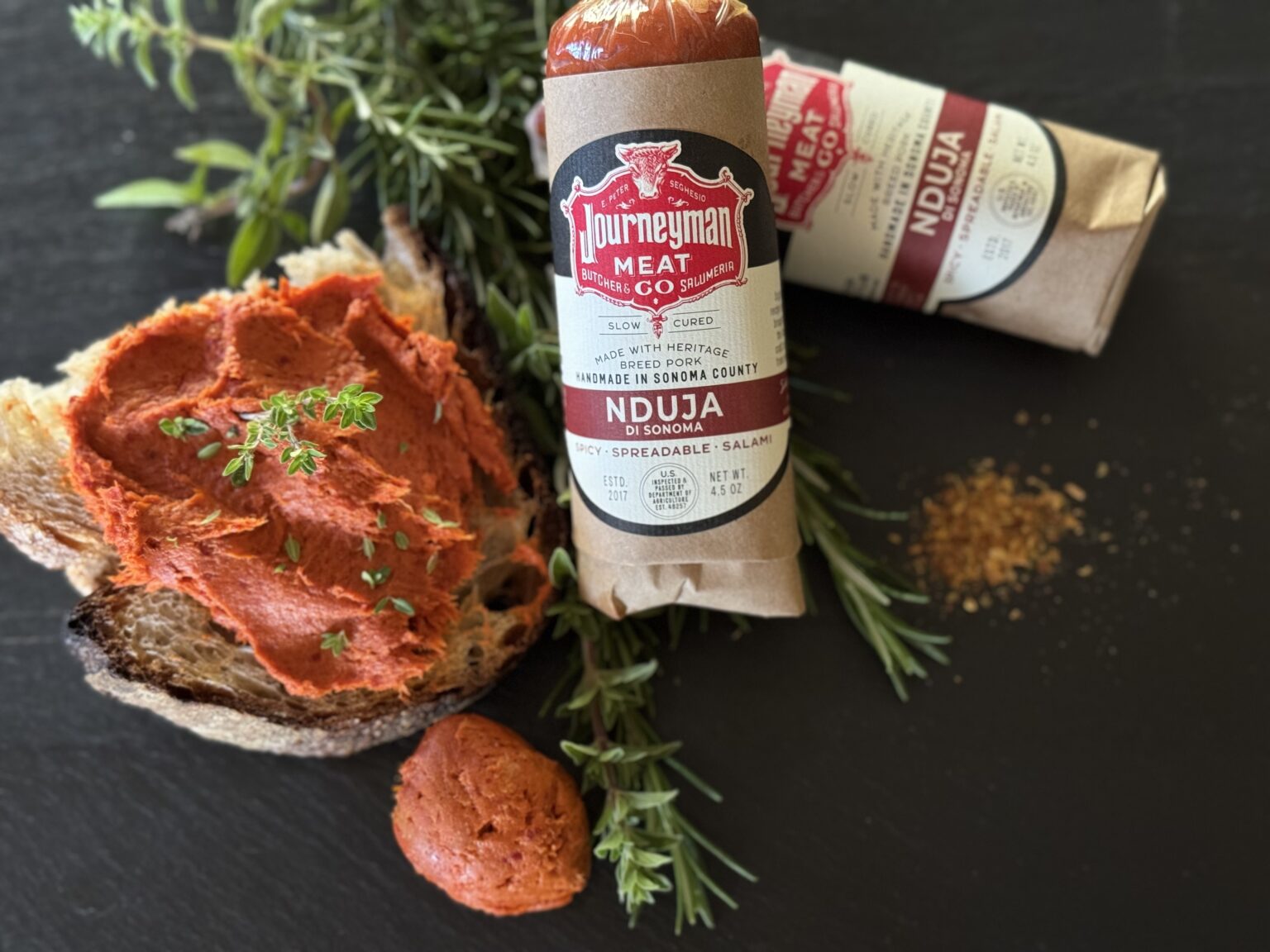 Nduja Chub New Recipe, Spreadable Salumi — Journeyman Meat Co.